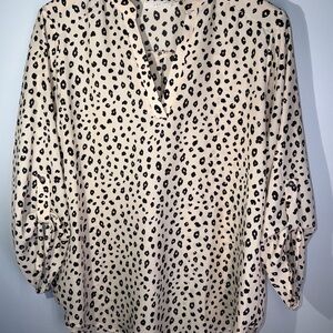 Leopard Print Blouse — Relaxed Fit, Stylish Sleeves